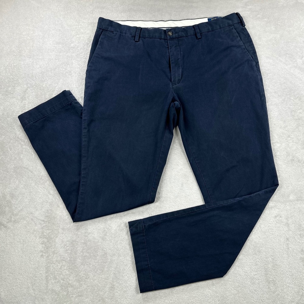 Polo Ralph Lauren Chino Pants Mens 38x32 (Fits38x31) Blue Slim Fit Preppy Casual